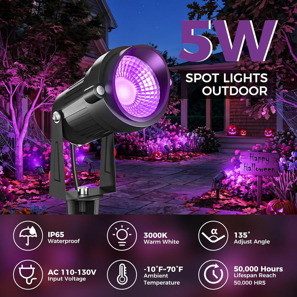 nipify 5W Outdoor Spot Lights, Halloween Spotlights Landscape Spotlights
