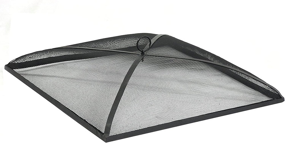 Sunnydaze Heavy Duty Square Fire Pit Screen Cover, Assembly-Free, 24"