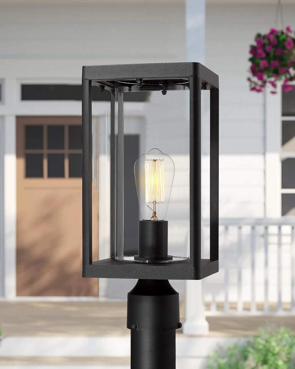 Beionxii Outdoor Post Lantern, 20inch Large Modern Lamp Post Light Fixture Ex...