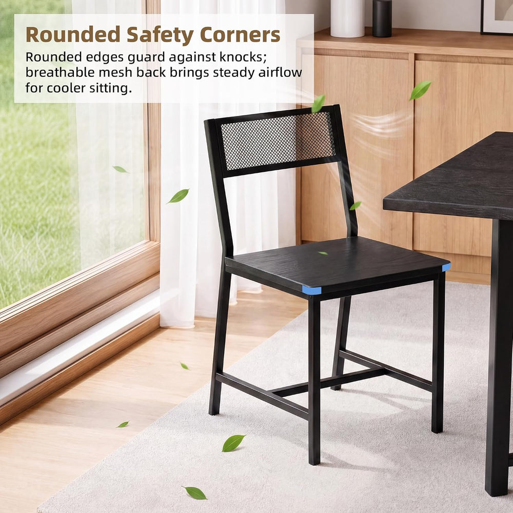 DHZ Dining Chairs Set of 4, Industrial Metal Mesh Dining Room Chairs with Bre...