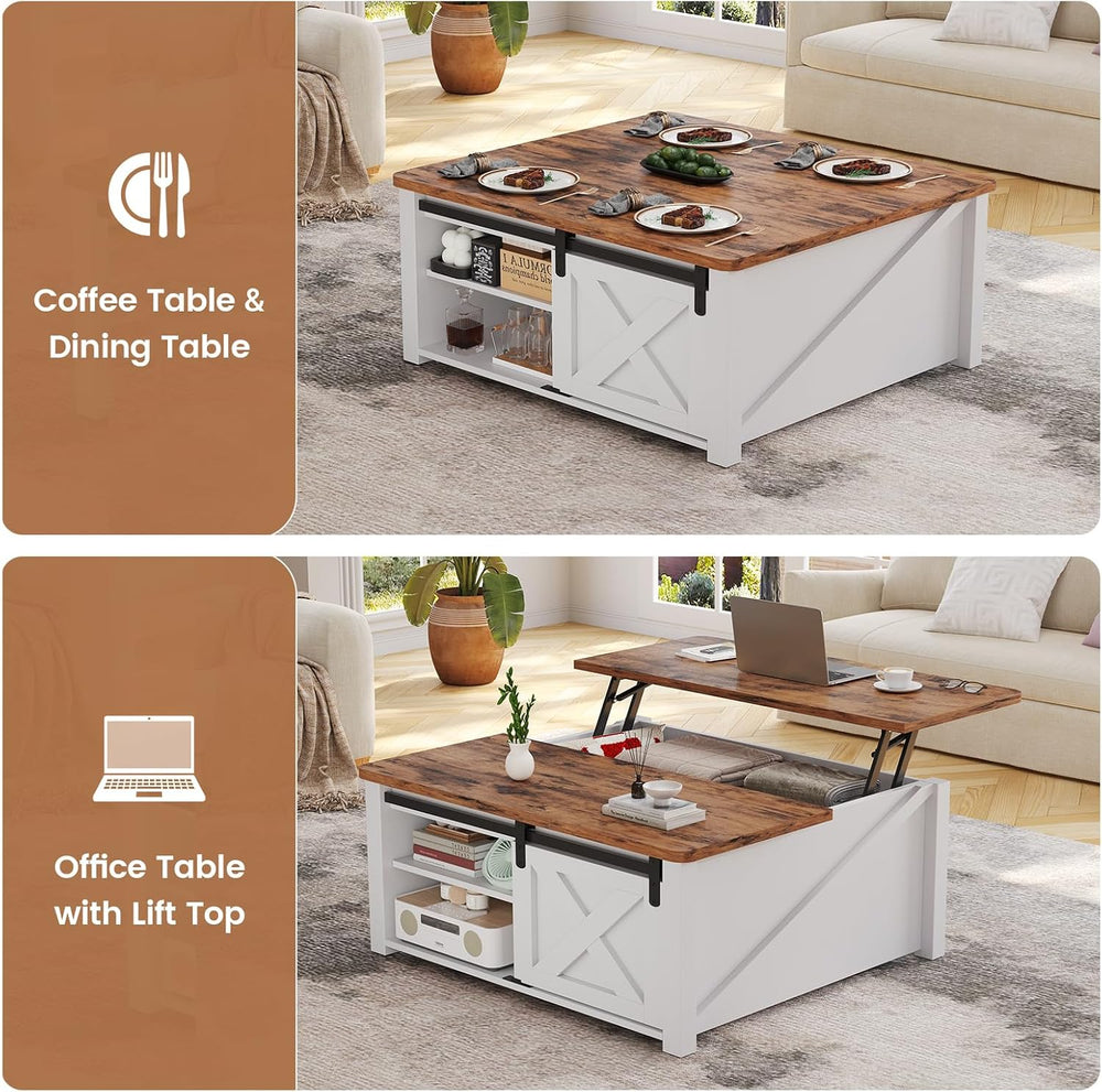 SEDETA 31.5" Lift Top Coffee Table with Storage, Square Coffee Tables fo...