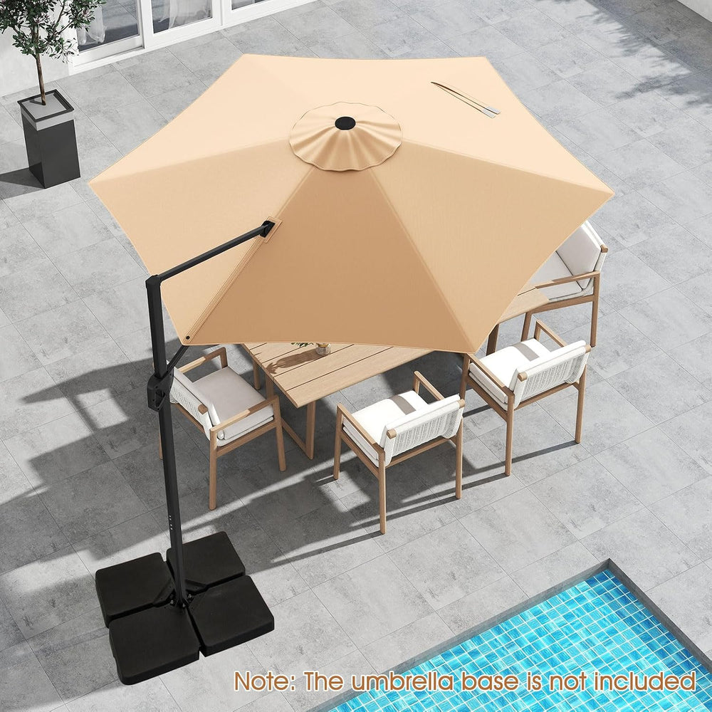 Tangkula 9 FT Cantilever Patio Umbrella, Heavy Duty Offset Outdoor Hanging Um...