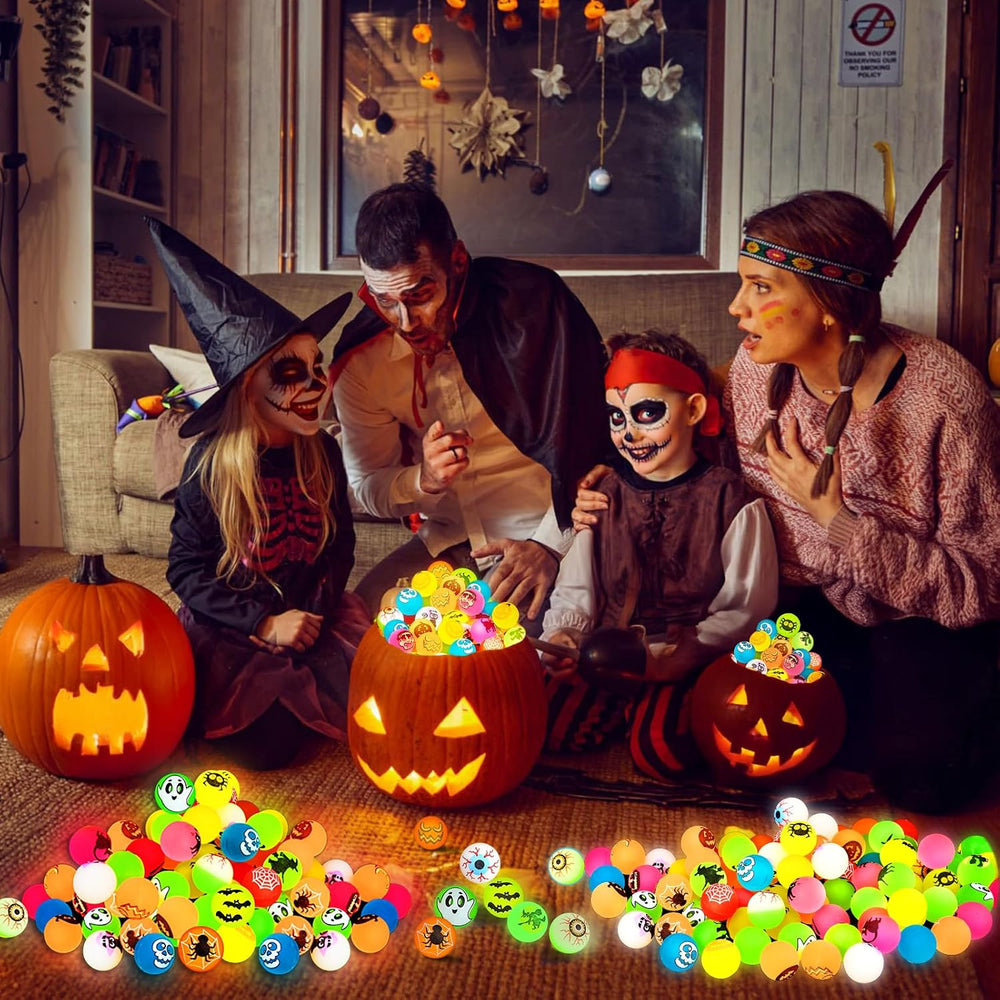 210 PCS Halloween Party Favors, Halloween Glow in The Dark Bouncy Balls