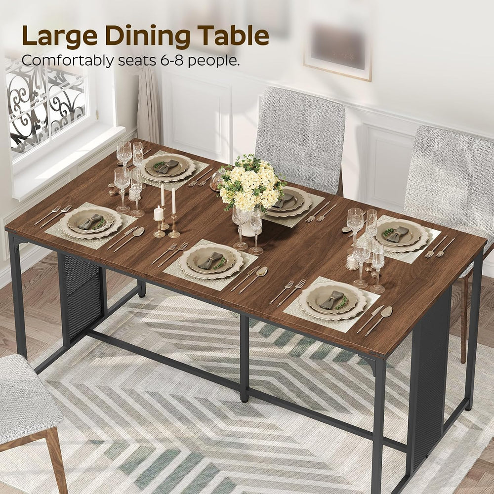 YATINEY 63" Dining Table for 6-8 People, Modern Large Kitchen Table