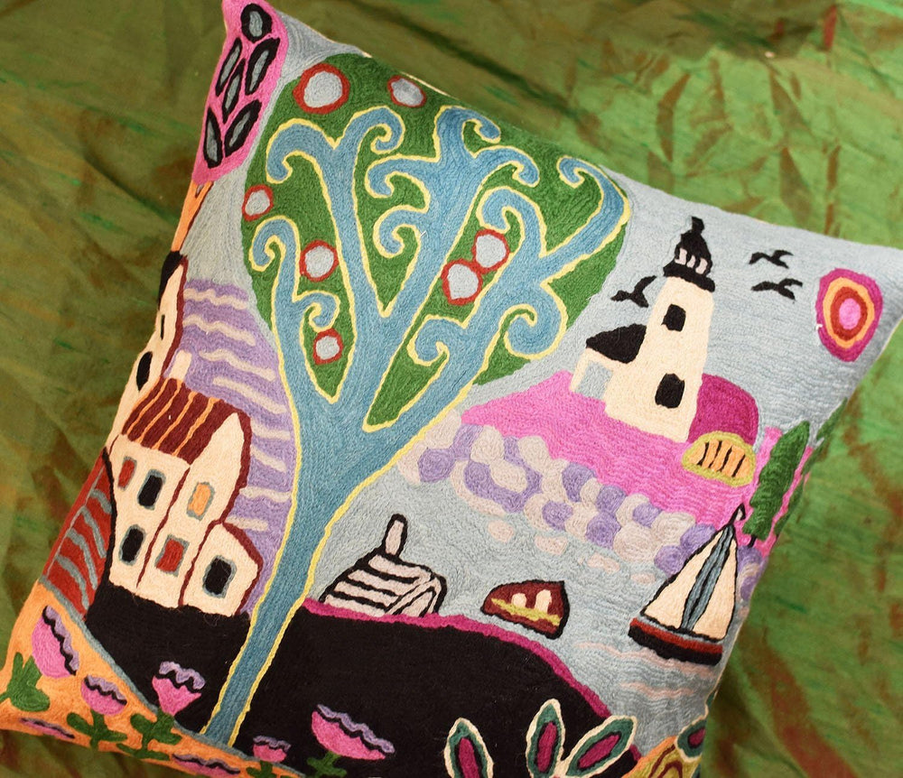 Green Coastal Pillow Cover Blue Nautical Accent Throw Pillowcase Karla Gerard...