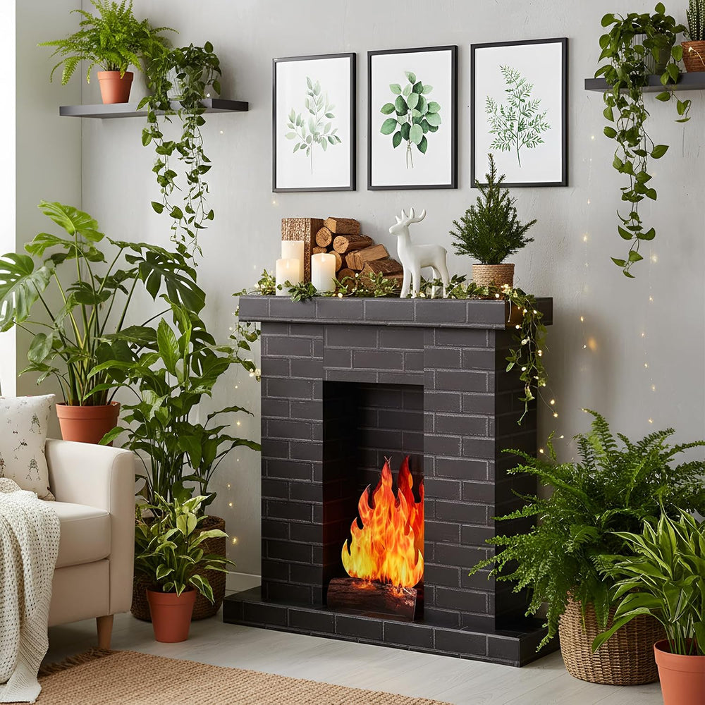 AmazingSpark 1 Set Christmas Corrugated Fireplace 35.5 x 29 x 8 Inch Cardboar...