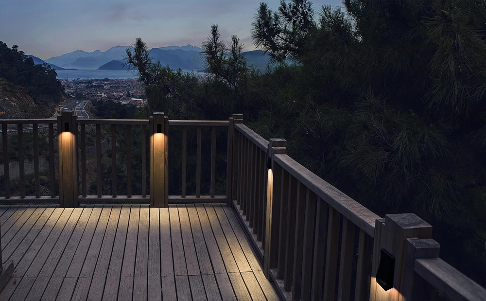 GKOLED Low Voltage Deck Lights, Sleek LED Wedge Post Rail Light, Outdoor Land...