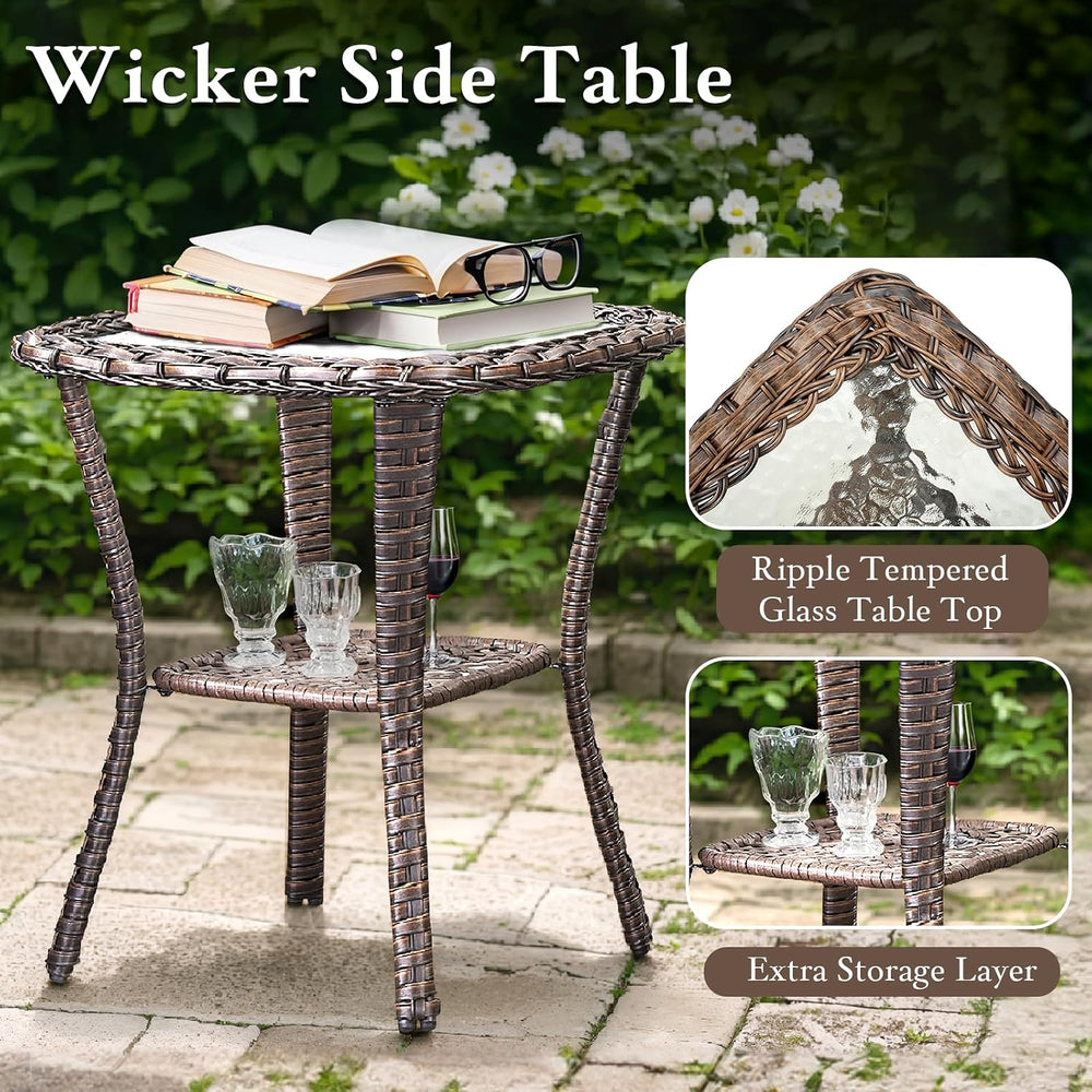 Luxury High Back Outdoor Furniture Set with 6-inch Thick Cushions, Patio Furn...