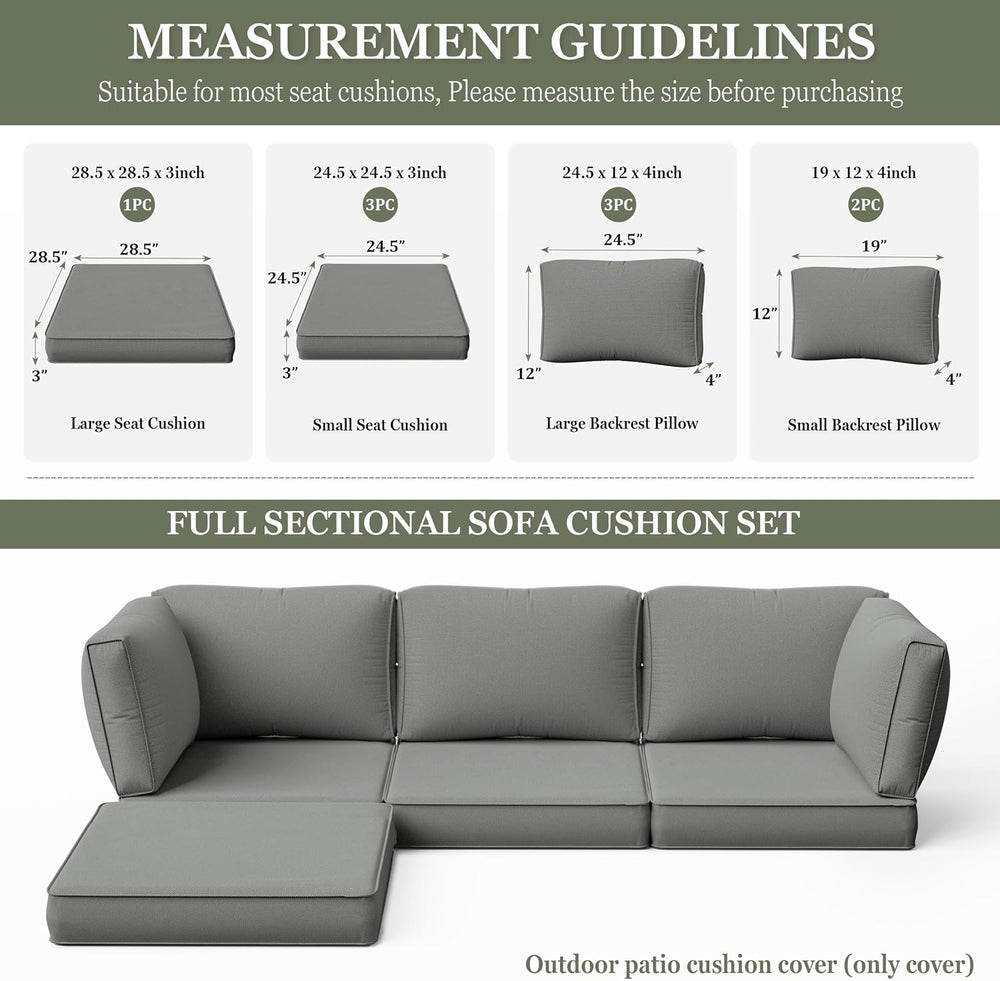 9 Pcs Outdoor Patio Cushions Covers Replacement Sets, Covers Only