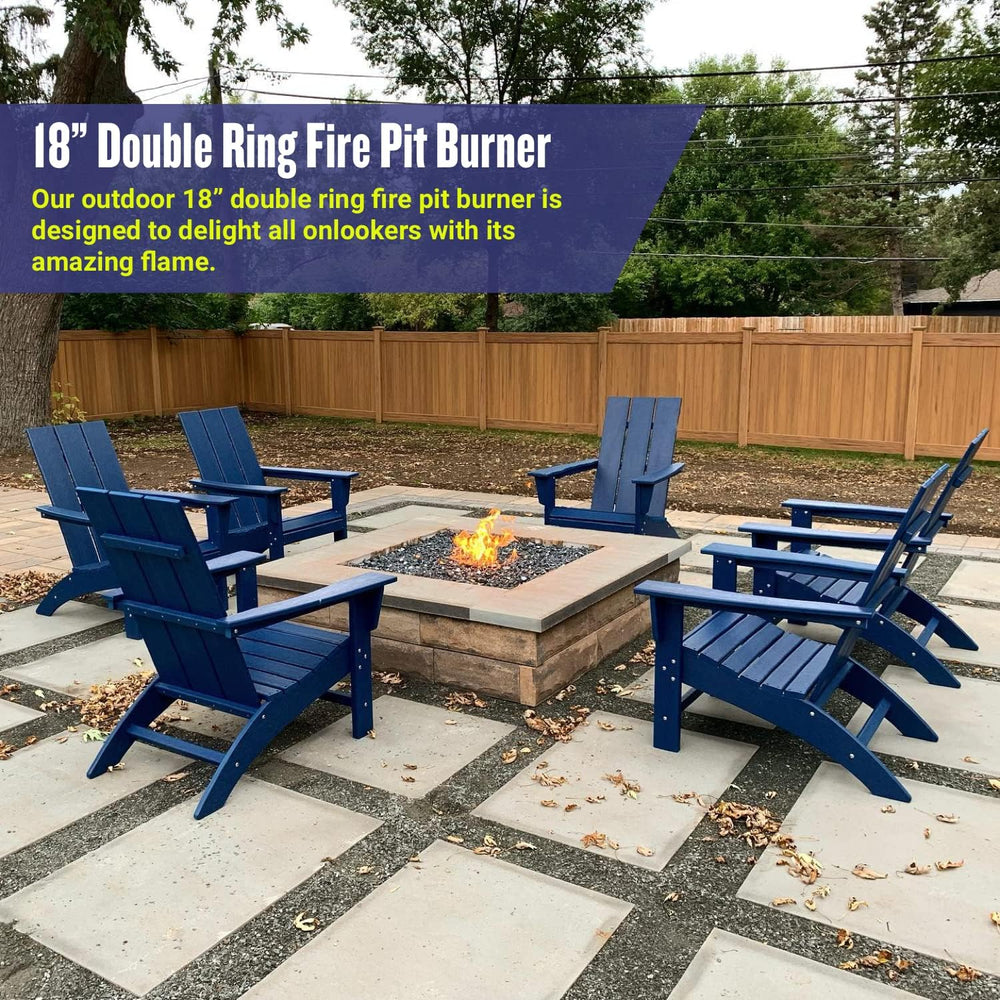 18" Double-Ring Stainless Steel Burner with a 1/2" Inlet