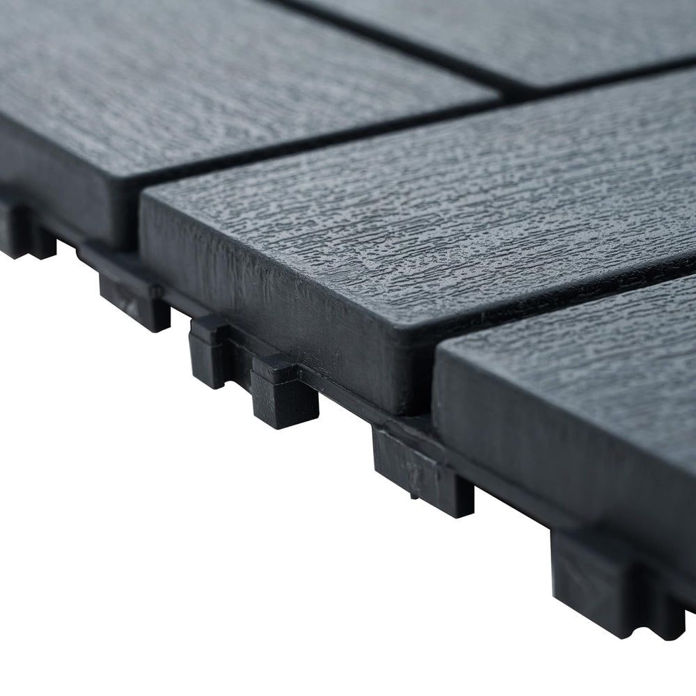 44 Sq. ft Plastic Interlocking Deck Tiles, ACIDBOLT 44 PCS 12" x 12&quot...