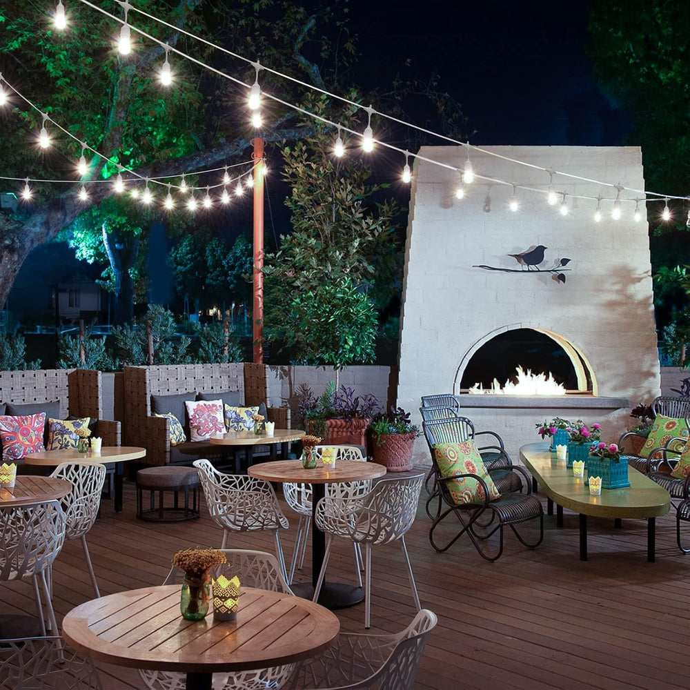 Mlambert 96FT(2x48FT) 3 Colors LED Solar String Lights with Remote, White