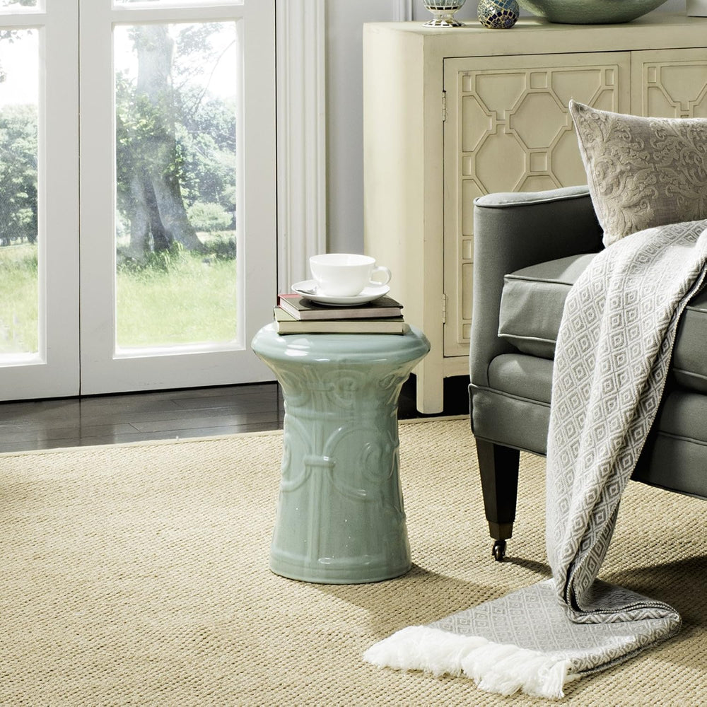 Safavieh Imperial Ceramic Decorative Garden Stool, Light Aqua