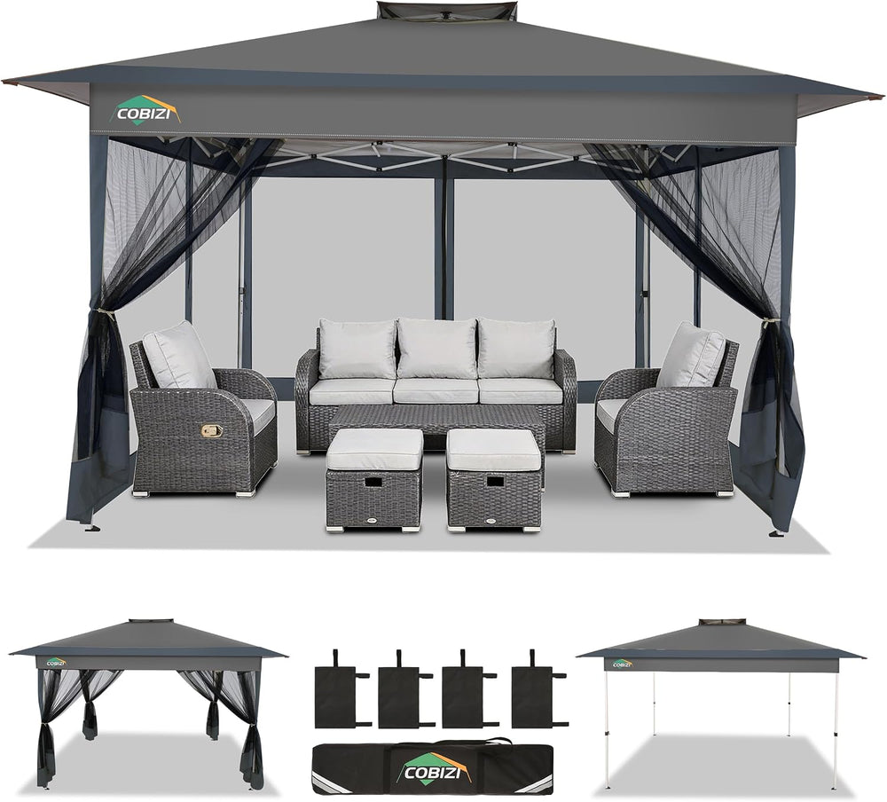 COBIZI 13x13 Pop up Gazebo on Clearance, Outdoor pop up Canopy Tent,carpas pa...