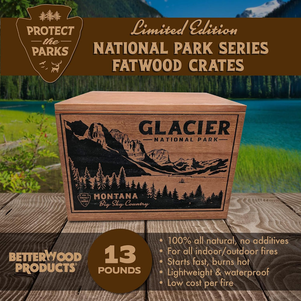 Better Wood Products Fatwood Fire Starter Sticks, Glacier Crate, 13 lb