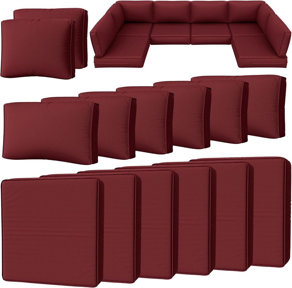 14 Pcs Outdoor Cushion Slipcovers Outdoor Patio Cushion Covers Replacement Wa...