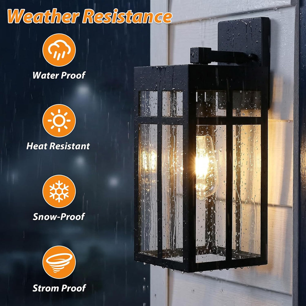 2 Pack Solar Outdoor Wall Lights, 16" Large Dusk to Dawn Exterior Lighti...