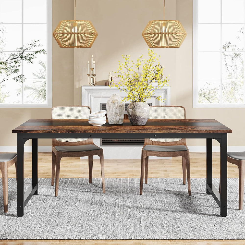 Tribesigns 71"x31.5" Dining Table, Industrial Kitchen Table for 6-8...