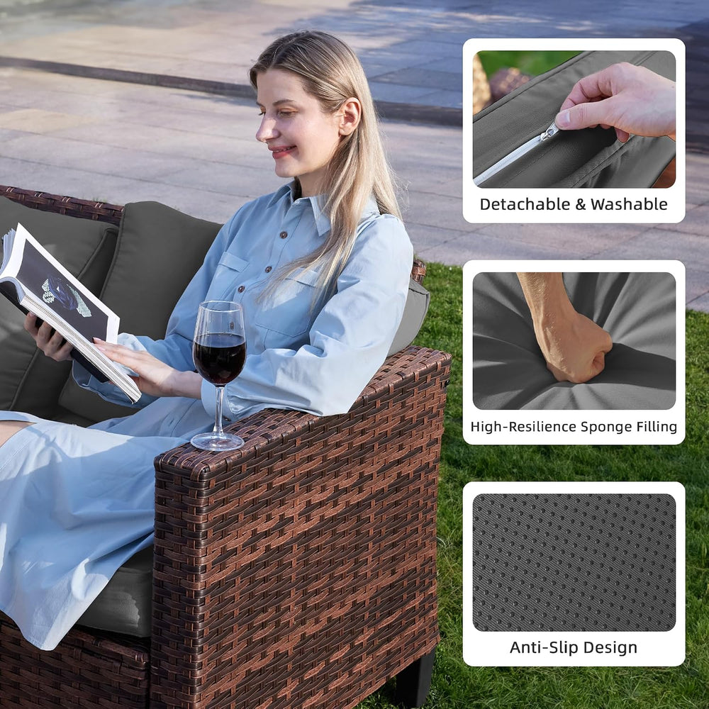 UDPATIO Patio Furniture Set, 5 Pieces Outdoor Conversation Sets with Rocking ...