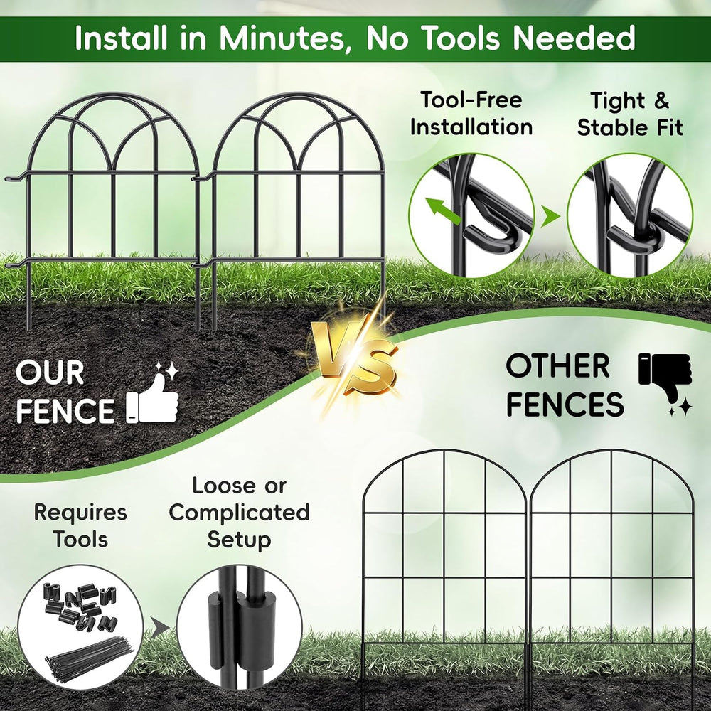 19 Pack 20.58ft x 17in (H) Garden Fence Panels - No Dig Garden Fence Animal B...