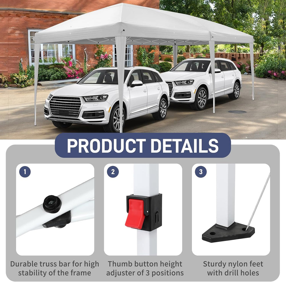 VINGLI 10'x20' Pop Up Canopy Tent Portable Instant Gazebo Party Tent ...