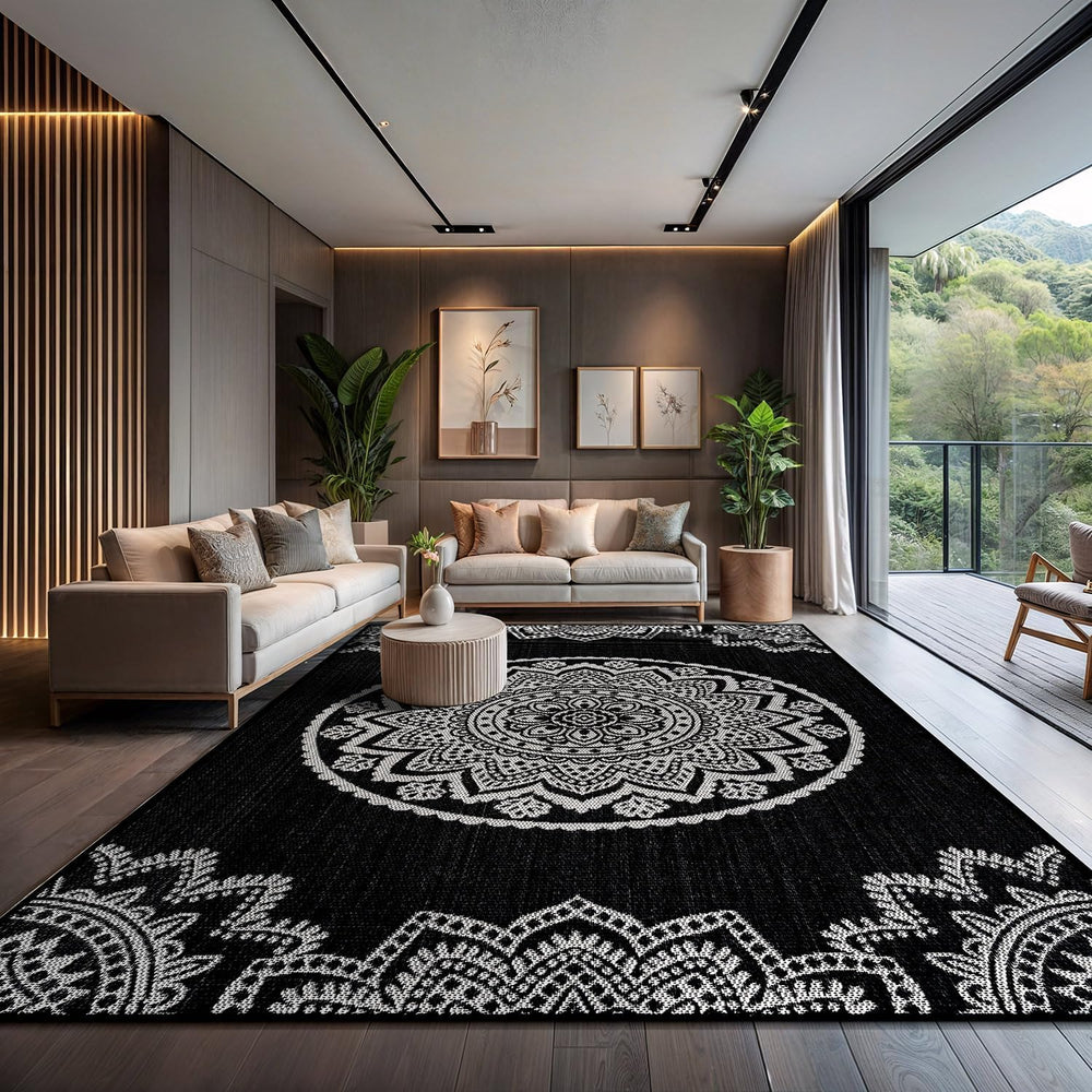 CAMILSON Outdoor Rug 10x14 Modern Large Area Rugs for Indoor and Outdoor Pati...