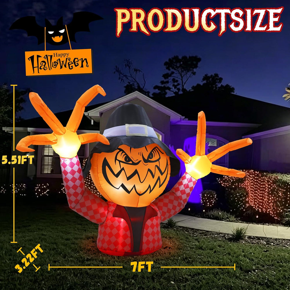 Halloween Inflatable Pumpkin Monster with Fingers Decorations