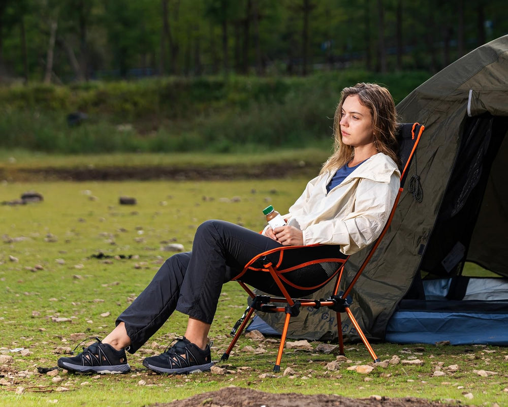 MARCHWAY Lightweight Folding High Back Camping Chair with Head Support, Stabl...