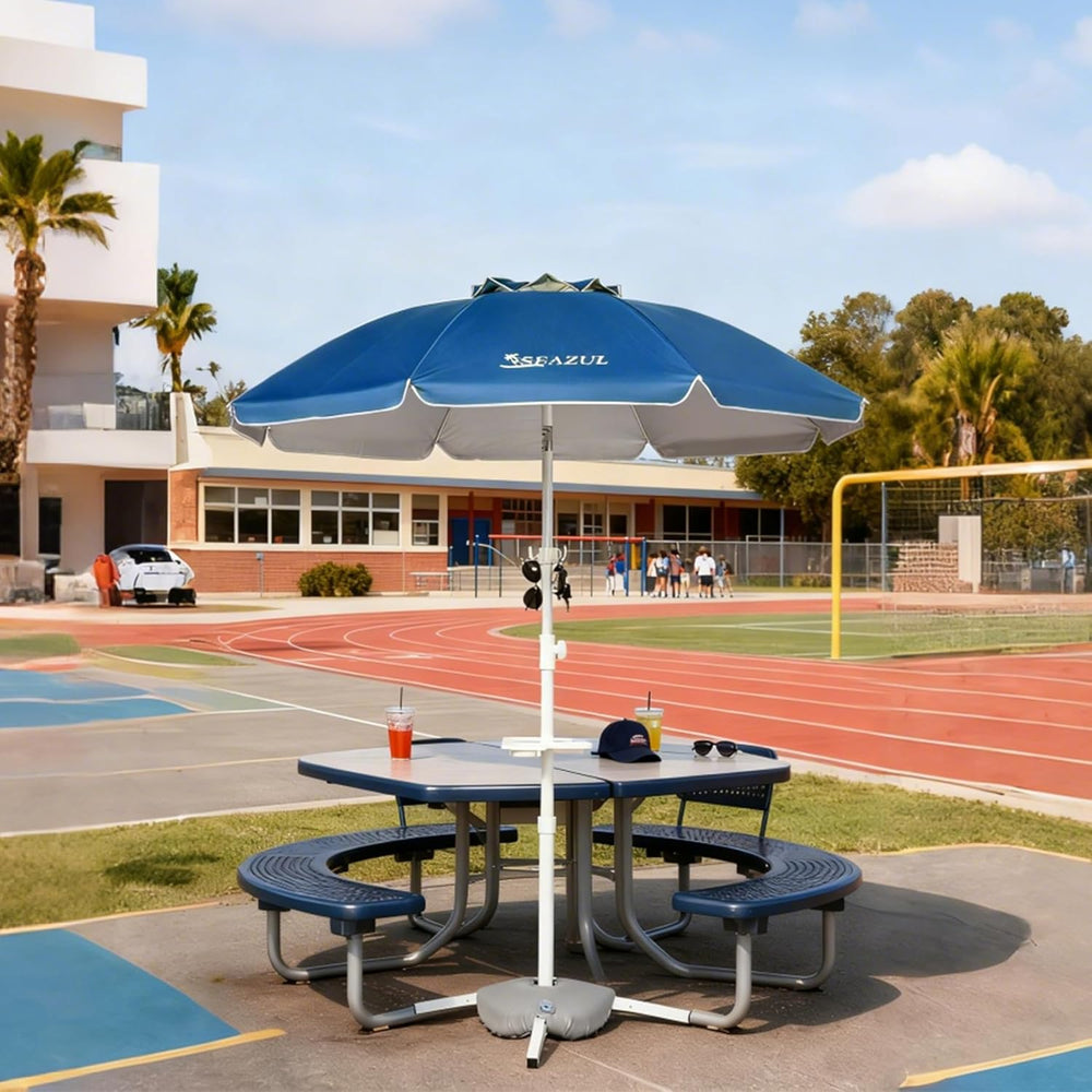 Seazul 6.5ft Sun Shade Umbrella, Portable Umbrella with Stand for Sports