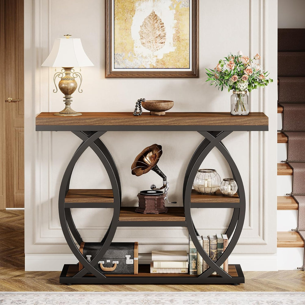 Tribesigns 39.4" Console Table, Sofa Table, Accent Tables, Rustic Brown