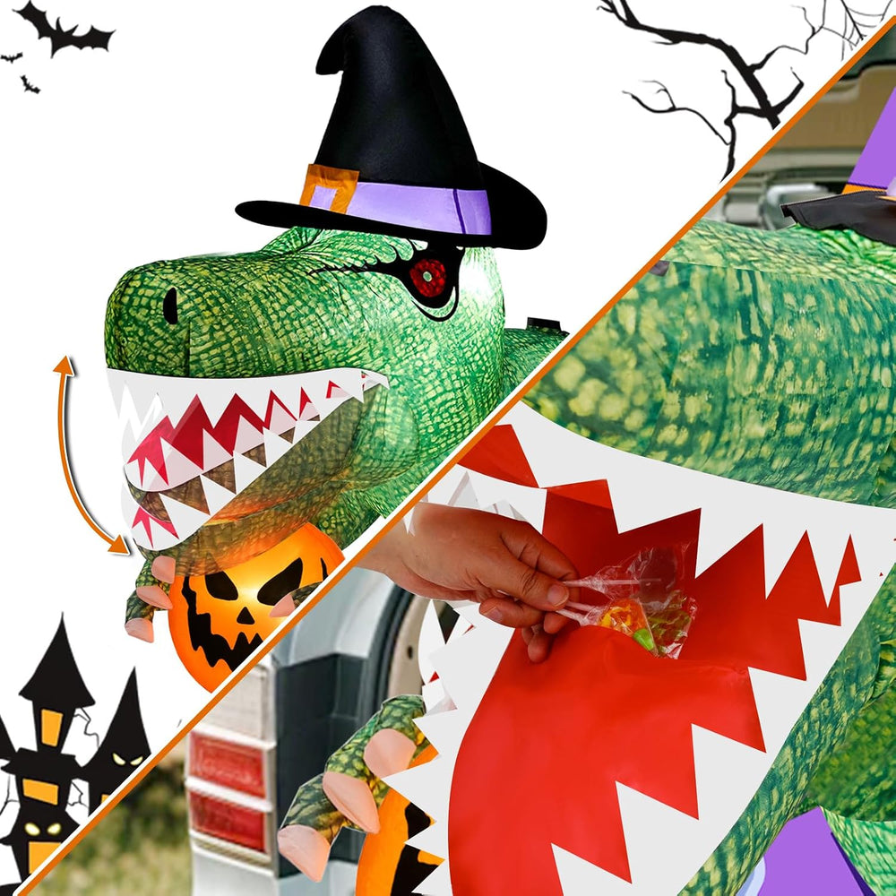 4 Ft Animated Trunk or Treat Car Inflatable Dinosaur,Halloween Trunk or Treat...