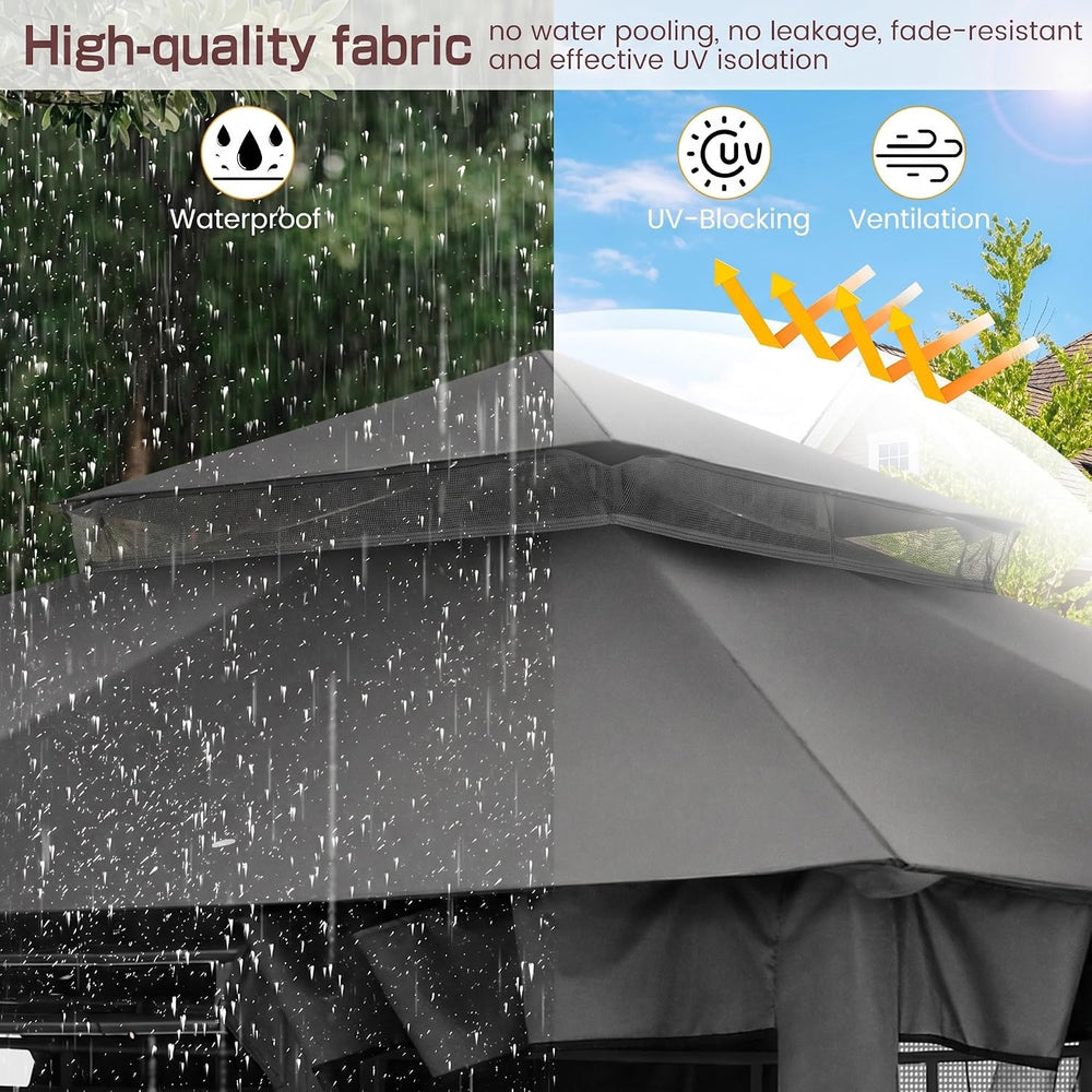 COBIZI 10x10 FT Outdoor Gazebo, Soft Top Patio Gazebo with Ventilated Double-...