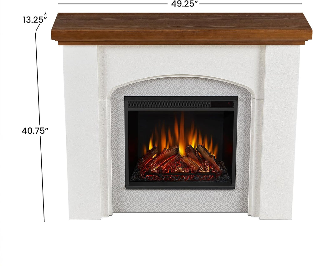 Real Flame Anika 49" Electric Fireplace with Mantel for Living Room or B...
