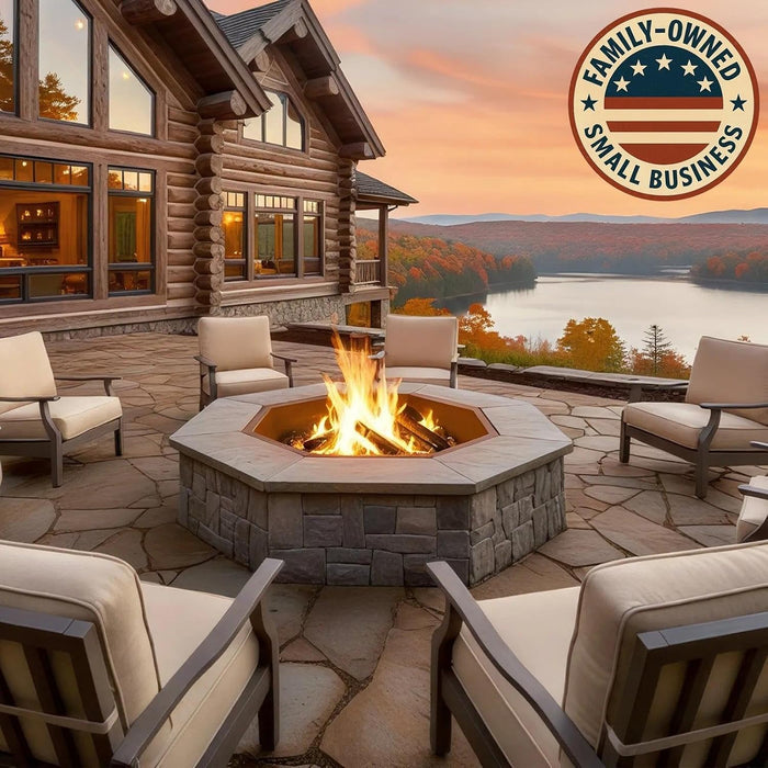 Smokeless Fire Pit Ring Outdoor – 46 inch Outer/42 inch Inner Octagonal