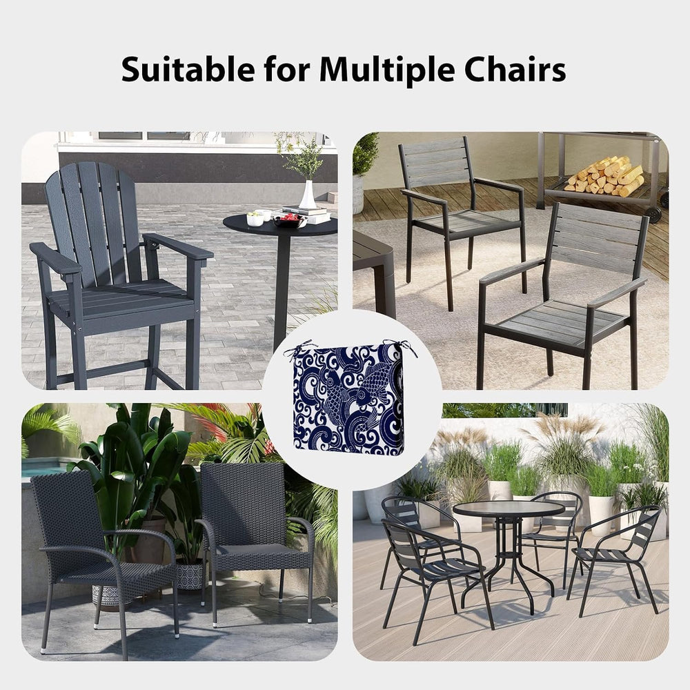 Outdoor Chair Cushions Set of 4, 18.5 x 16 Inch Patio Chair Cushions for Outd...