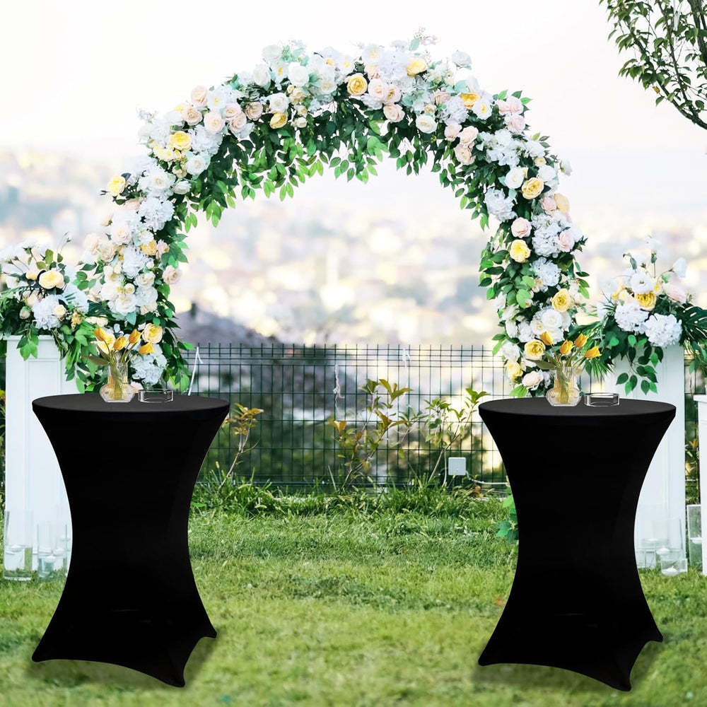 2 Sets 32in Folding Cocktail Tables+Black Cocktail Table Covers