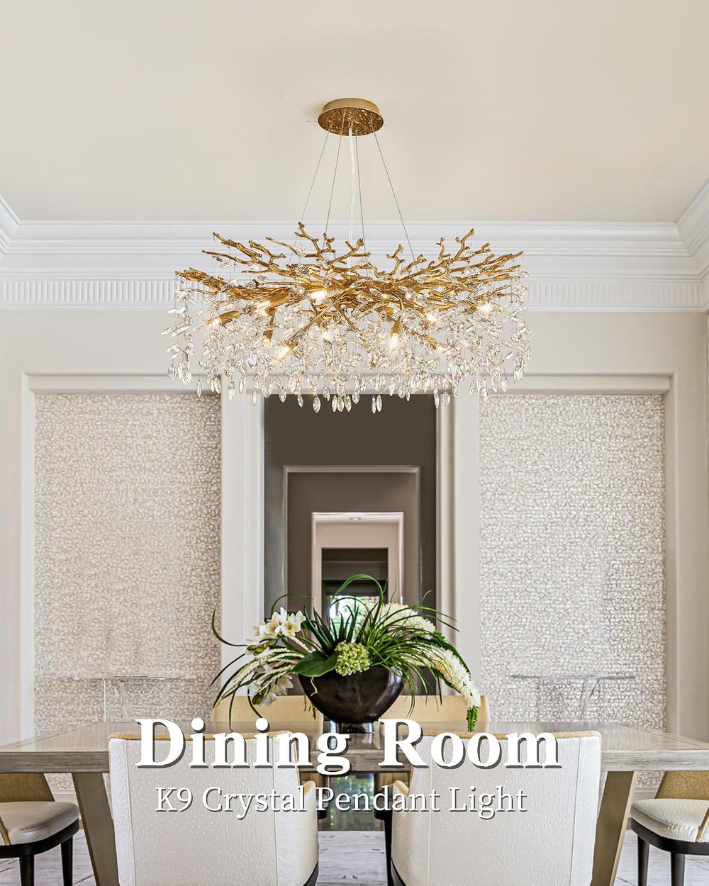 Modern Tree Branch Crystal Chandelier Luxury Gold Crystal Pendant Lighting 40...