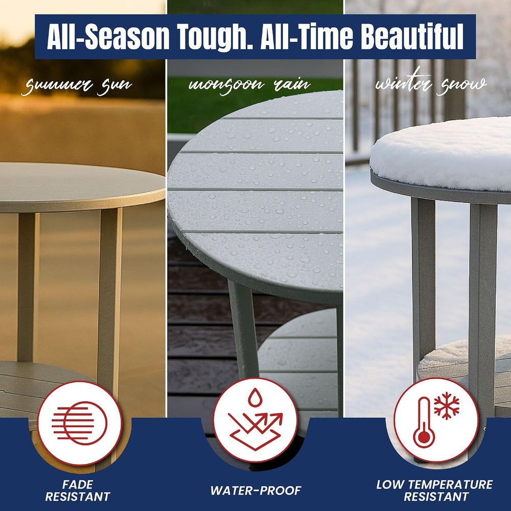 Phat Tommy Round Bar Height Patio Table - Outdoor Bar Table - Balcony Height ...