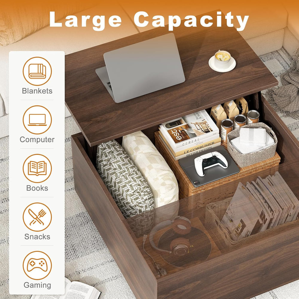 FABATO 31.5'' Lift Top Coffee Table Wood Center Table with Storage, W...