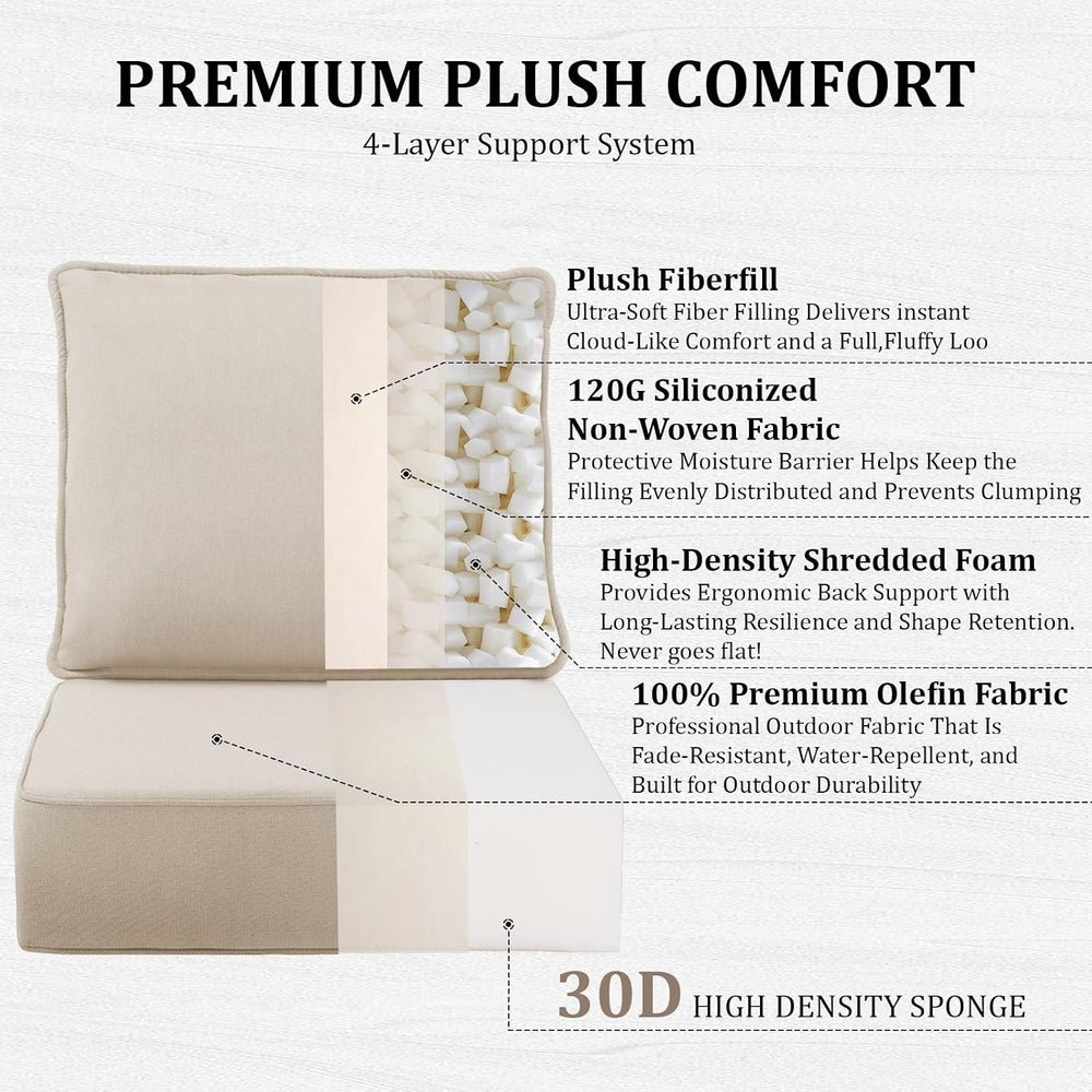 6" Thick Outdoor Chair Cushions, 24 x24 Inch Patio Furniture Cushions Se...