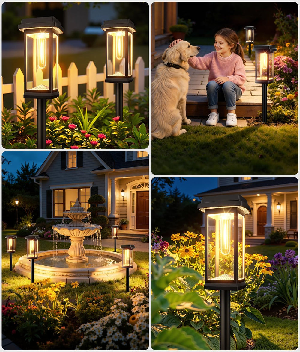 Solar Pathway Lights Outdoor, 8 Pack Upgraded Solar Garden Lights Solar Power...