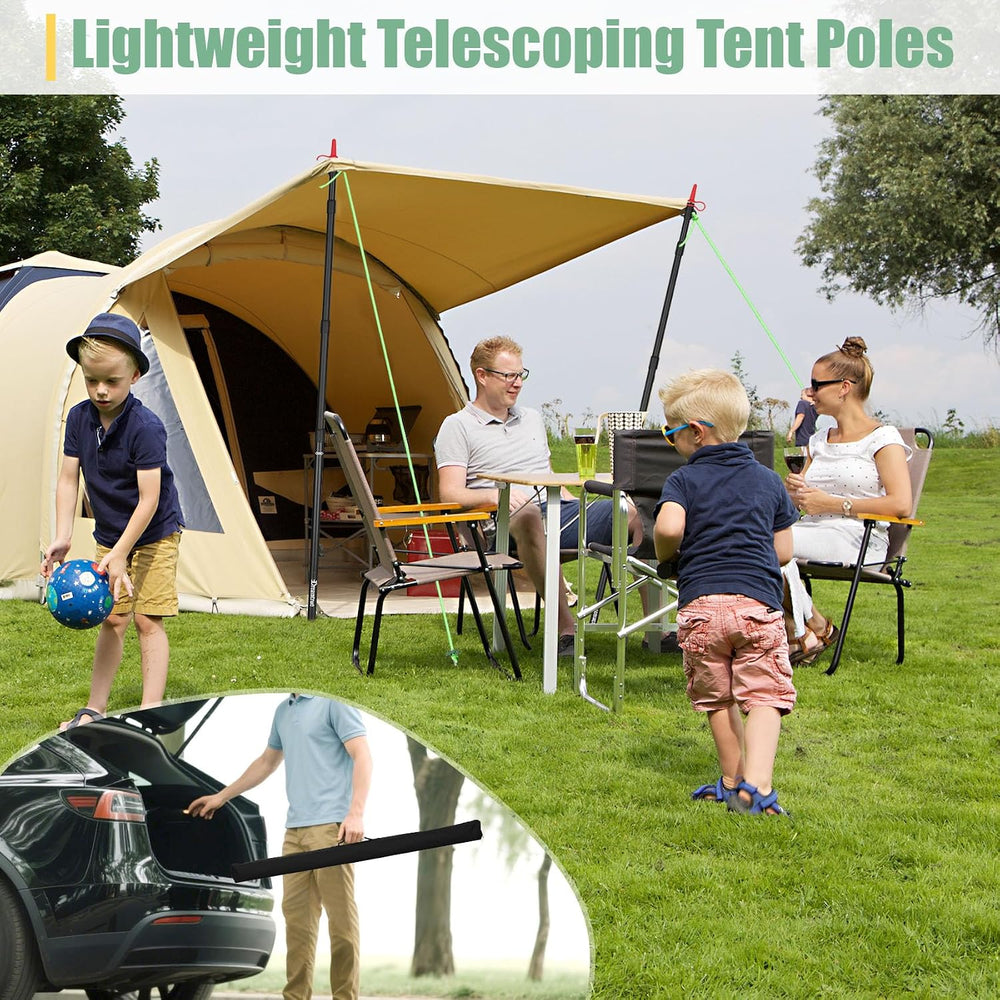 Dreamtrue Tarp Poles Telescoping, Upgraded 4-Section Adjustable Tent Poles, H...
