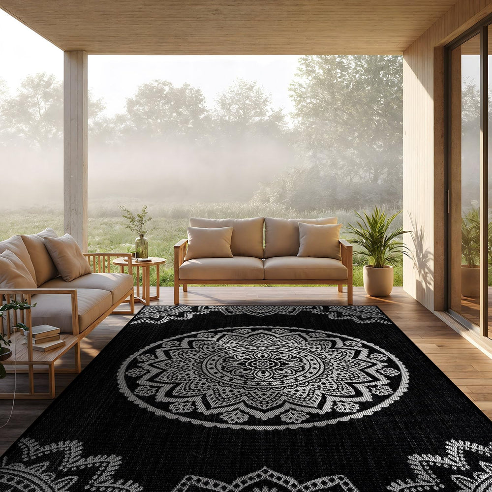 CAMILSON Outdoor Rug 10x14 Modern Large Area Rugs for Indoor and Outdoor Pati...