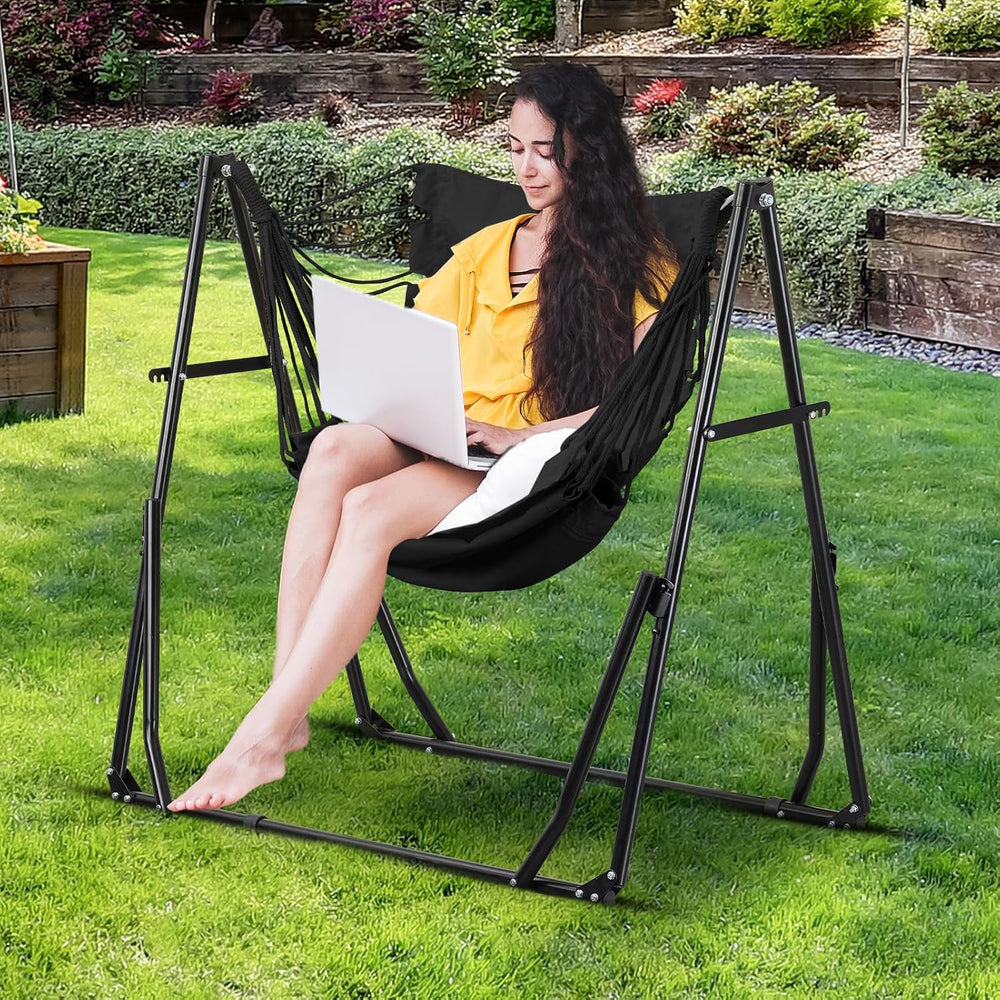 GDY Hammock Chair with Stand, 550 lb Capacity, Easy Set Up, with Carrying Bag...