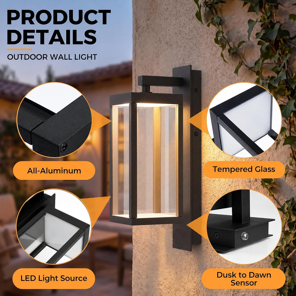 Outdoor Wall Lights, Dusk to Dawn Outdoor Lighting, 15" LED Exterior Lig...