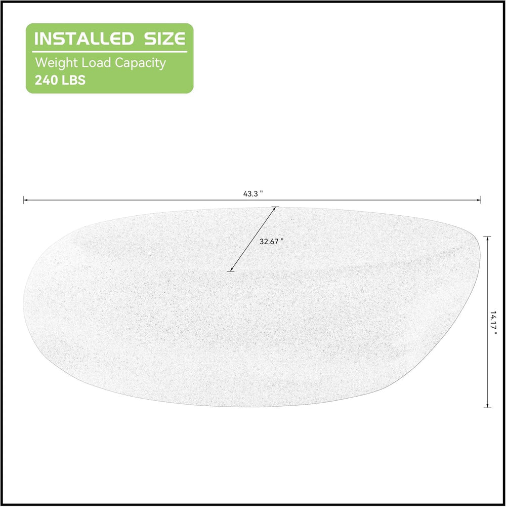 43.31" Oval Coffee Table, Modern Faux Stone Circle Center Tables Accent ...