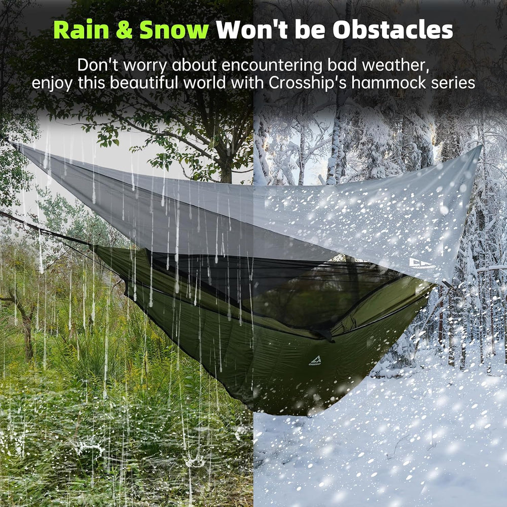 Camping Hammock with Mosquito Net, Underquilt & Rain Fly Tarp