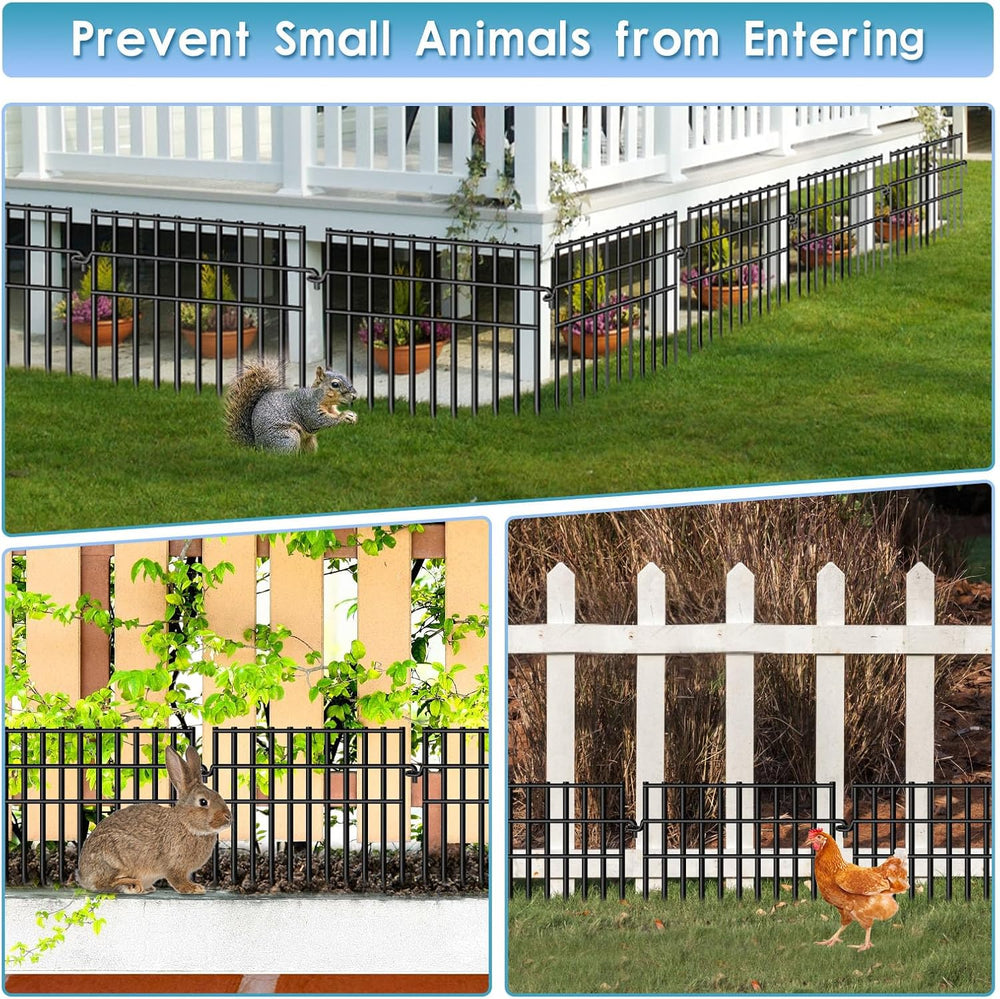 37ft (L) X 13in (H) Garden Animal Barrier Fence, 26 Pack No Dig Dog Fence Bor...