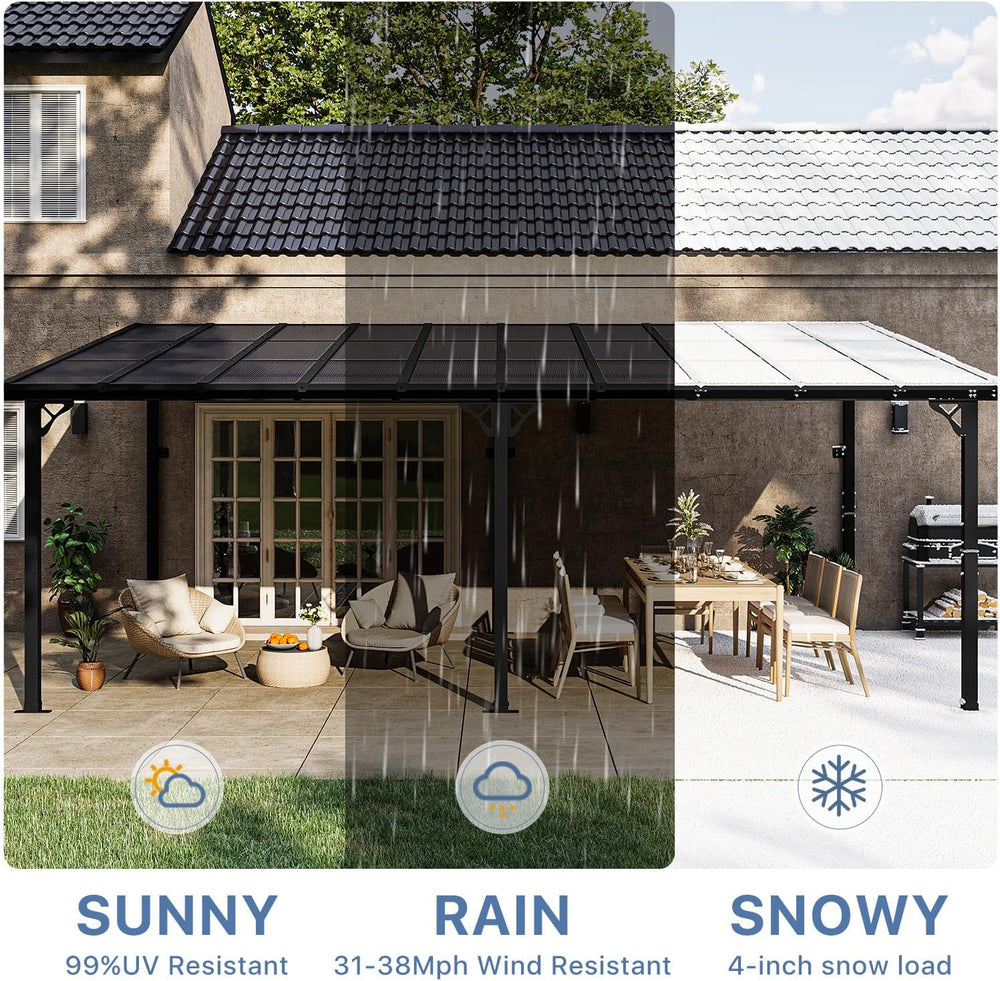 Gazebo for Patio 10' x 20', Gazebo Pergola with Sloped Roof, Large Wa...