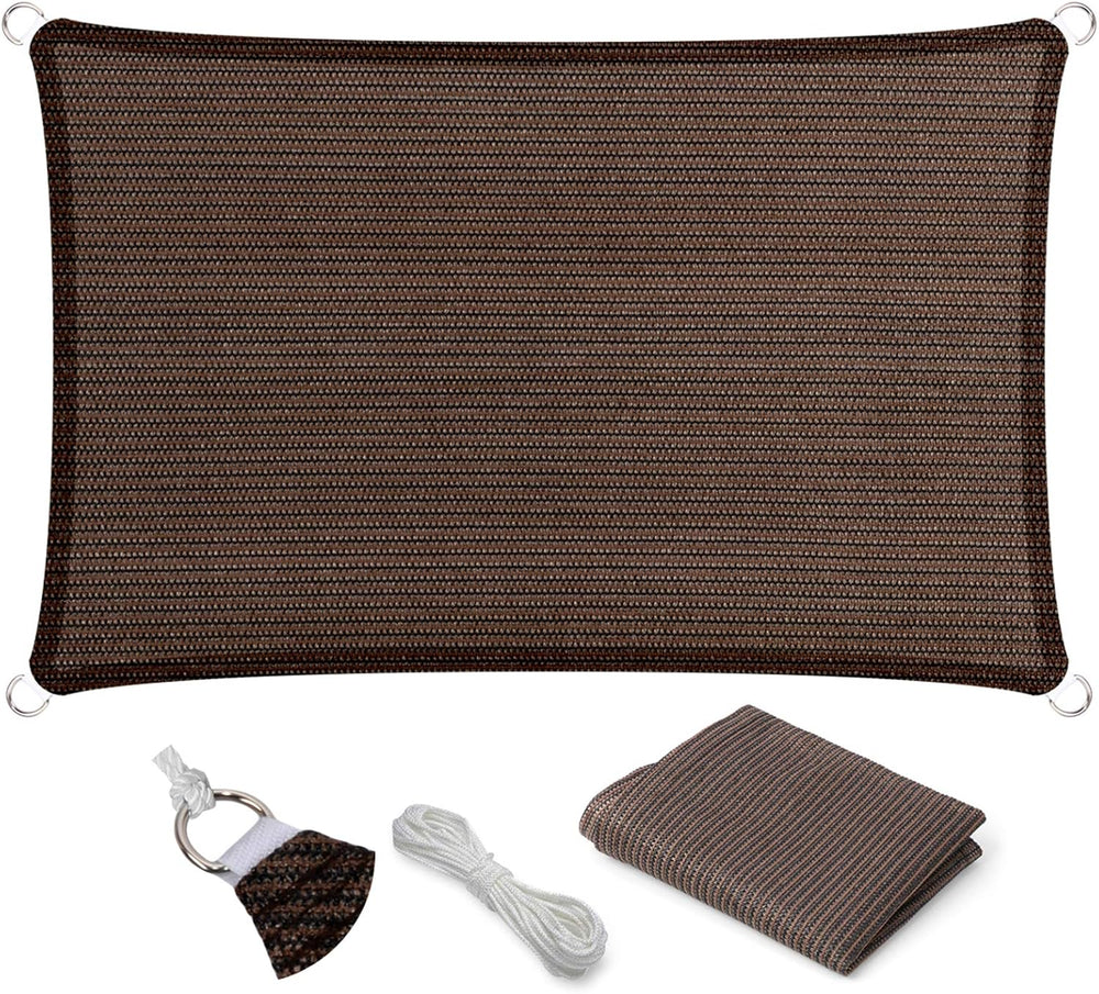 Eden's Decor Straight Flat-Edged Sun Shade Sail Rectangular 5' x 7...